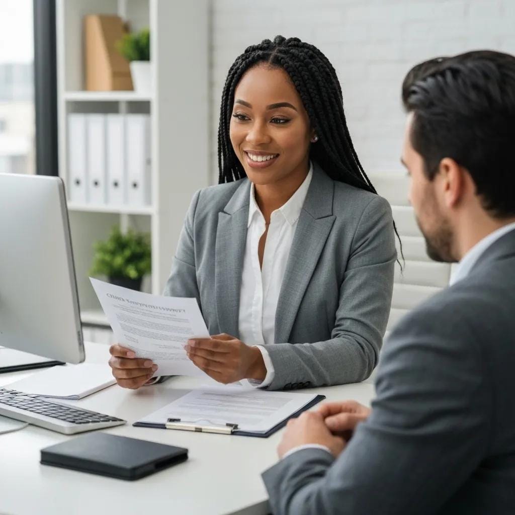 Child support attorney consulting with a client about enforcement methods