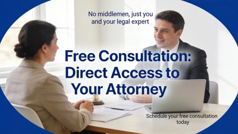 A free consultation should give you direct access to the attorney handling your case, not